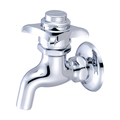Central Brass Self-Close Wallmount Faucet, NPT, Single Hole, Polished Chrome, Connection Size: 1/2" 0033-1/2PV-02